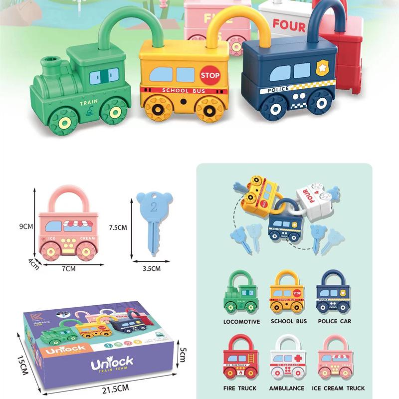 Children's Early Education Number Match Key Lock Toy for Toddlers - Ideal for Ages 1+ (Small Toy Car Design)