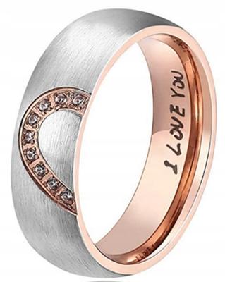 Heart Wedding Ring 316L Steel Size 17