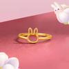 Vietnamese Gold-Plated Year of the Rabbit Fashion Ring - Open Style Rabbit Design, Perfect Gift for Girlfriend