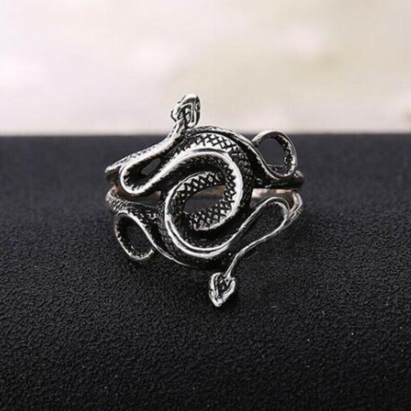 Movie Natural Born Killers Snake Ring for Men Punk Style 925 Sterling Silver Jewelry Party Cosplay Props Birthday Xmas Gifts