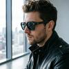 Retro Square Frame Rivet Sunglasses - UV Protection Versatile Sunglasses for Men