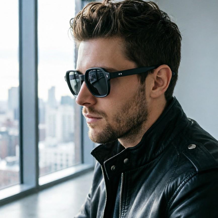 Retro Square Frame Rivet Sunglasses - UV Protection Versatile Sunglasses for Men
