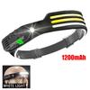 KDULIT LED Sensor Headlamp USB Rechargeable Multifunctional Head Torch Outdoor Camping Fishing Hunting COB Headlight Work Light