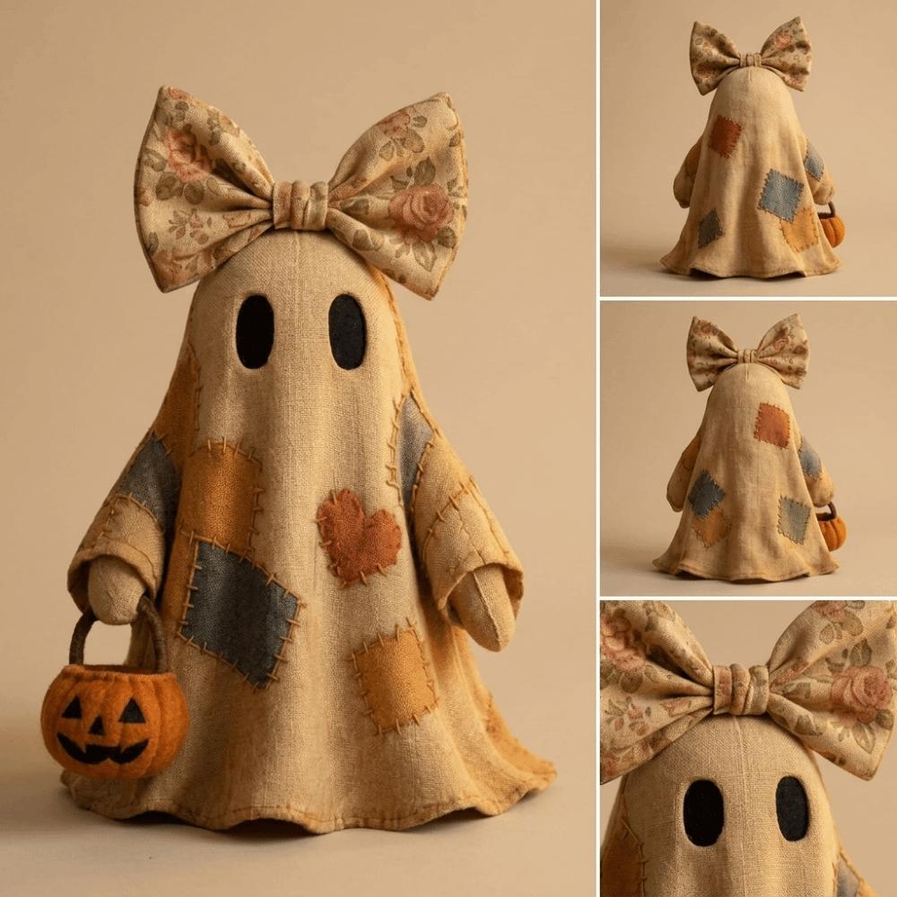 Vintage Style Patchwork Ghost Neat Stitching Fabric Ghost Centerpiece Desktop Centerpiece Decor