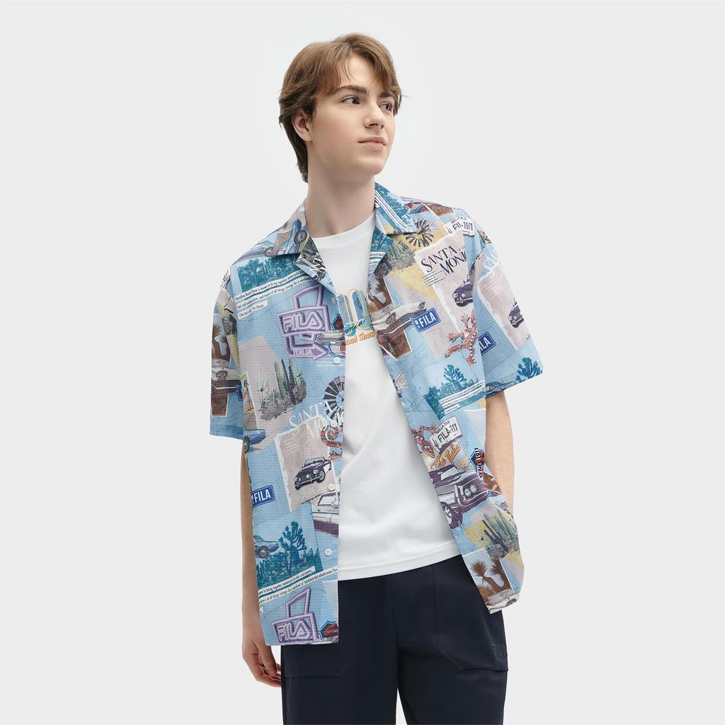 New FILA Shirt Men's All Over Print F11M428402FZA