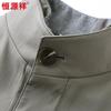 Hengyuanxiang Men's Stand Collar Wool-Lined Mid-Length Trench Coat