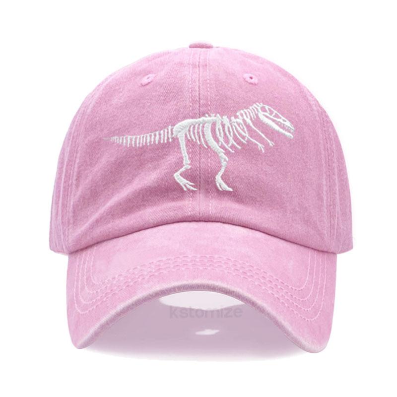 Dinosaur Skeleton Embroidered Baseball Cap for Women Men Fashion Adjustable Soft Cotton Dad Hat Unisex Classic Golf Caps