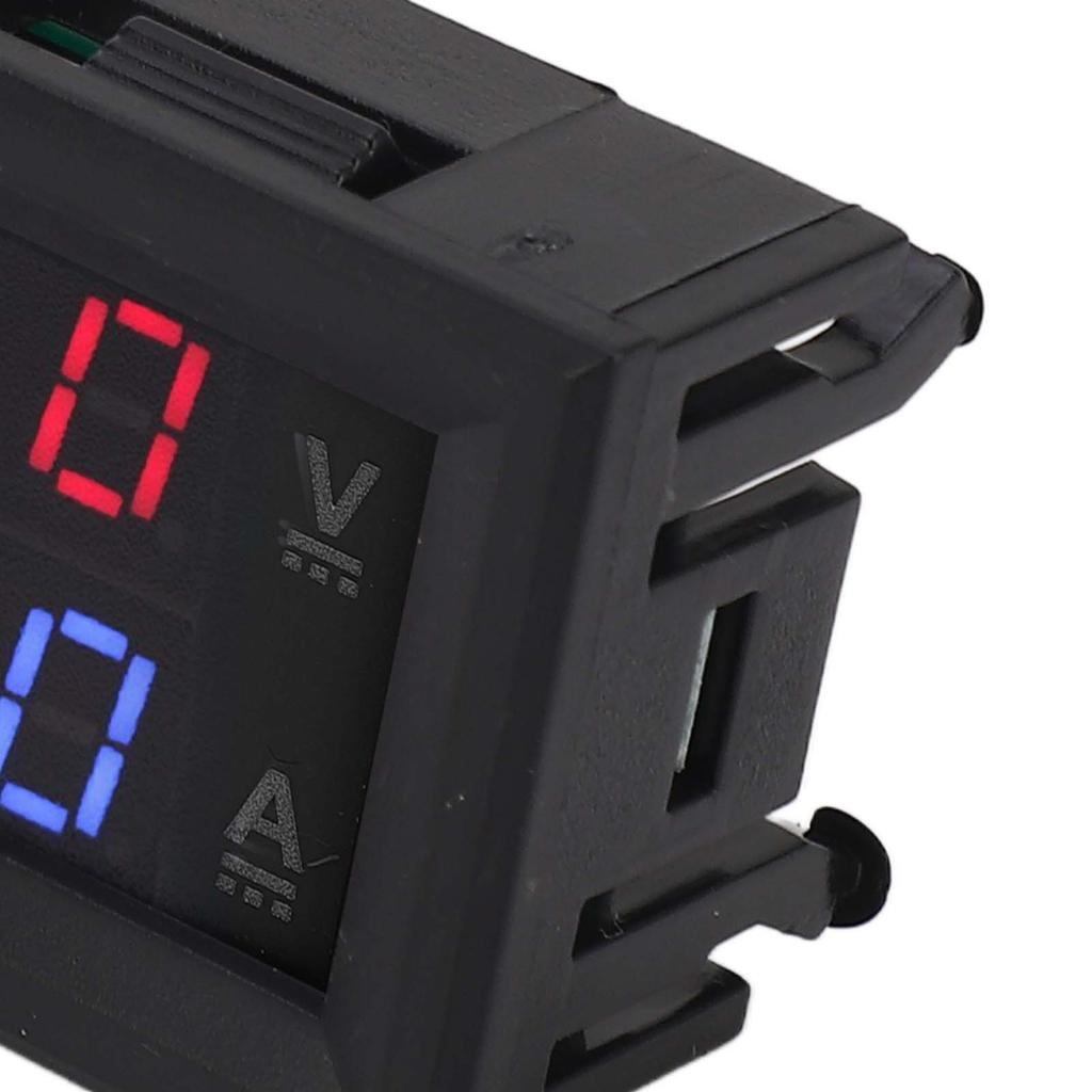 Voltage Amperage Monitor Gauge Amp Detector 0‑100V Voltage Current Meter with Calibration Potentiometers for Solar Panels