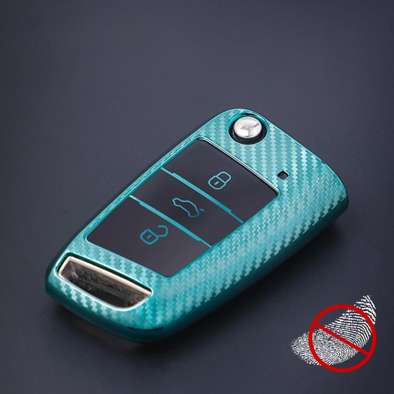 Tpu Carbon Fiber Car Key Case Cover For Vw Volkswagen Golf 7 Mk7 Tiguan Mk2 For Seat Ateca Leon Fr 2 Ibiza For Skoda Octavia A7