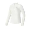FILA Fitted Stand Collar Half Zip Knit Long Sleeve T-Shirt Women Tops Vanilla-White A11W511202FIV