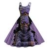 Women's Halloween Print Off-Shoulder Spaghetti Strap Dress