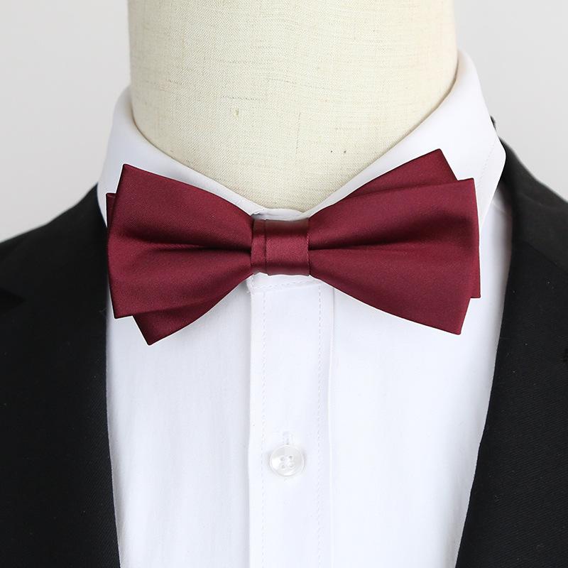 Black Men'S Bow Tie Groom Best Man Mc Host Dress Suit Burgundy Trendy Bow Tie Blue
