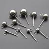 20 Stück/Los Edelstahl 3 4 5 6 8mm Kugel Ohrstecker Ohrstecker Stifte mit offenen Ringen Für DIY Schmuckherstellung Zubehör