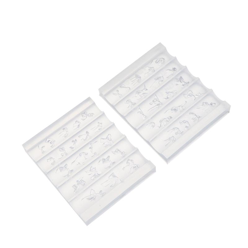 Bowknot Silicone Nail Art Molds 3D Multiple Ribbon Lace Bows Mould for Beauty Salon DIY Professional Nail Decoration