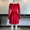 2026 New Women's Velvet Bodycon Dress, V-Neck Long Sleeve Short Cocktail Dress with Waist Cinching, Sexy Holiday & Party Velvet Gown