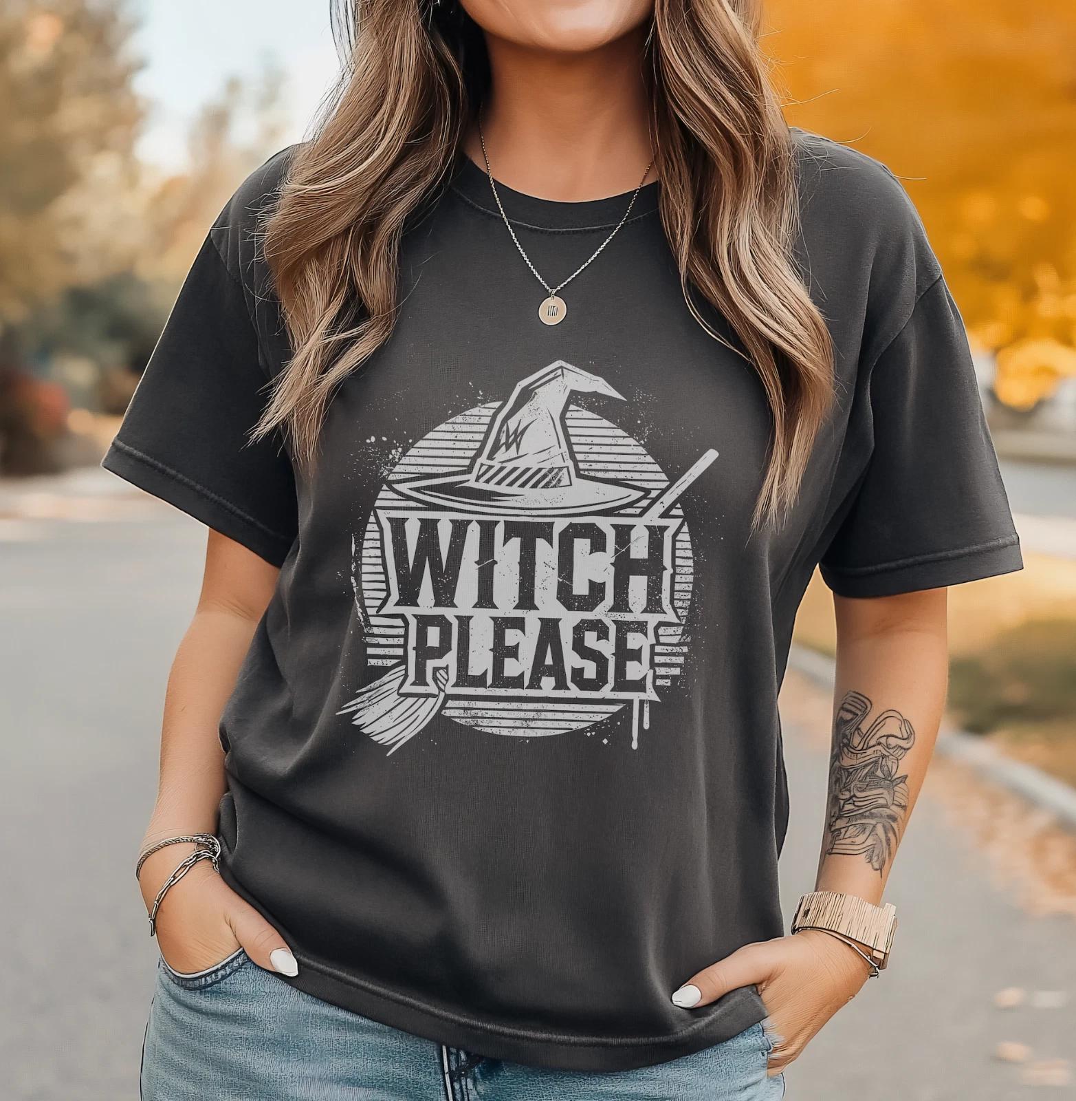 Witch Please T shirt, Halloween Tee, Funny Office and Trick-Or-Treat Attire 2XL