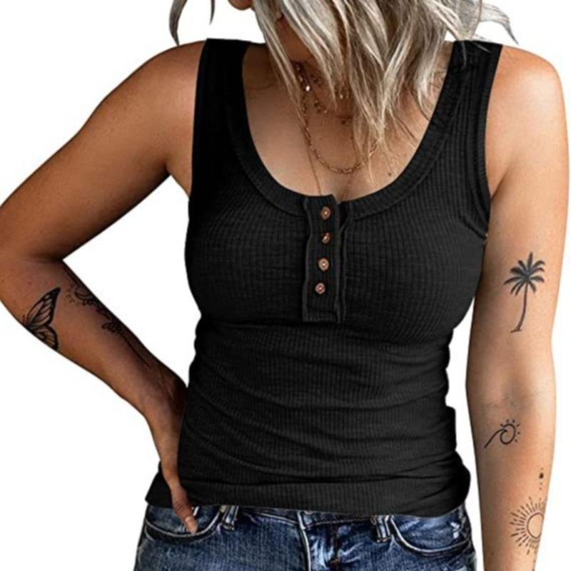 

Autumn Women s Button Fashion Vest Color V-neck Loose Long Sleeved T-shirt Top S чорний