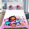 Federa per piumone Federa per cuscino Set biancheria da letto La casa delle bambole di Gabby Adulto Ragazzo Ragazza Decorazione camera da letto Bambini Singolo Matrimoniale Taglia Grande