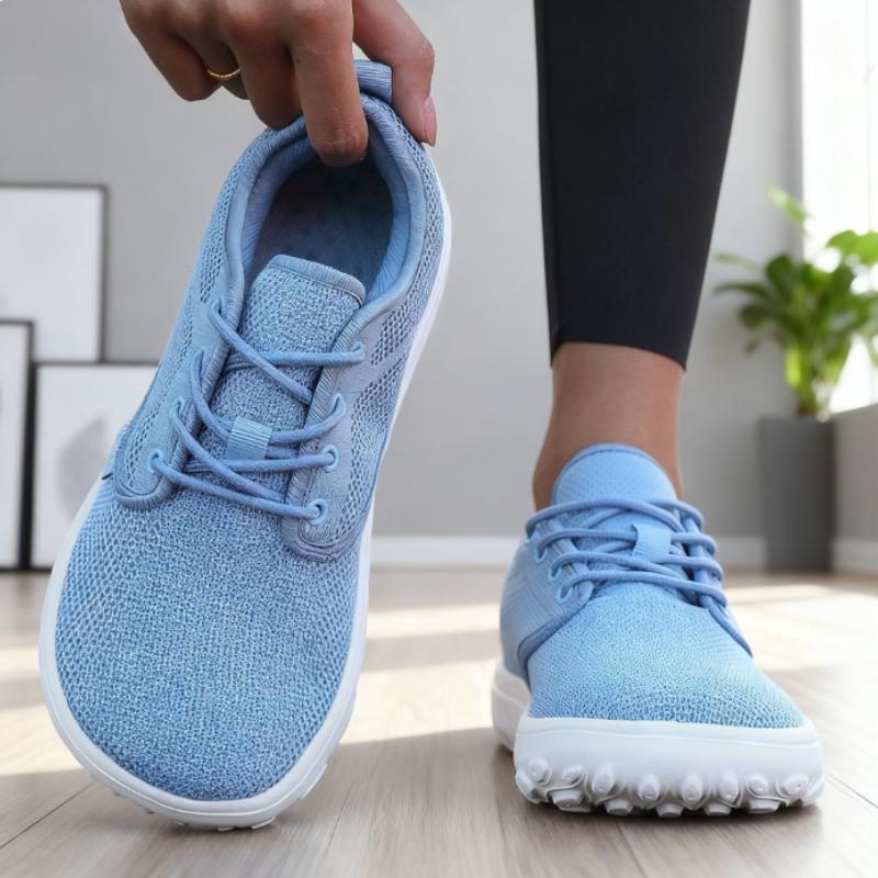 Men's and Women's Barefoot Shoes Wide Version Simple Platform Walking Sneaker Lace Up Outdoor Lightweight Casual Running Shoes