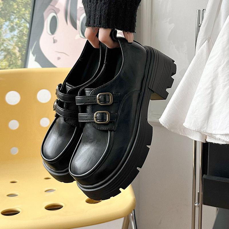 

Маленькие кожаные туфли на платформе в британском стиле женские 2025 осень новые черные лоферы в стиле кэжуал, универсальные, в стиле колледжа 40 чёрный