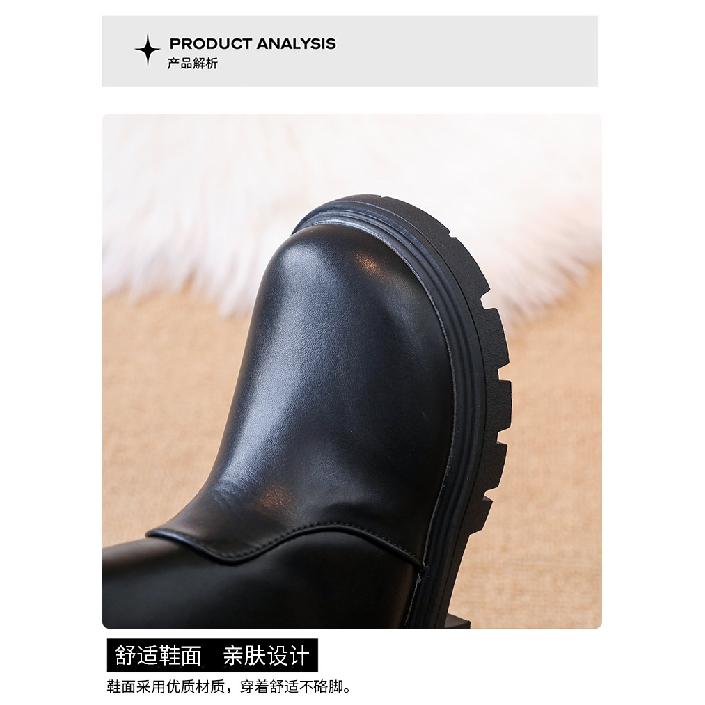 New Autumn and Winter Girls' Boots, Children's Long Boots, Winter Plush Princess Boots for Little Girls, Double-layer Cotton Shoes
