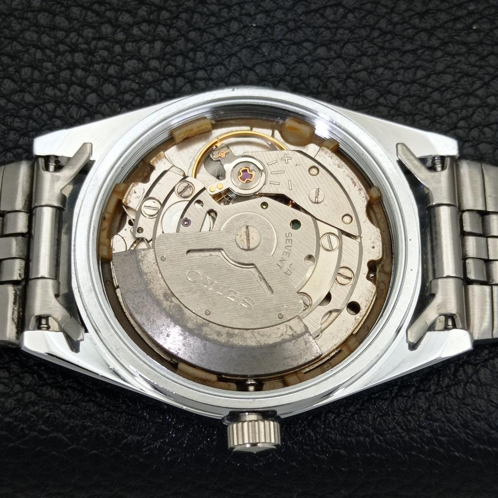 JAPAN VINTAGE REFURBISHED SEIKO 5 AUTOMATIC 6309A MENS BLACK WATCH a440839-4 Sk-a440839