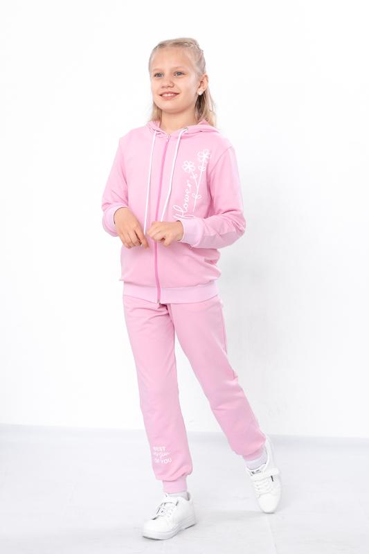 

Комплект дитячого одягу для дівчинки – Худі та штани з еластичними манжетами, Стильний принт, На будь-який сезон, 6018-057-33-5 HC 98 блідо-рожевого кольору