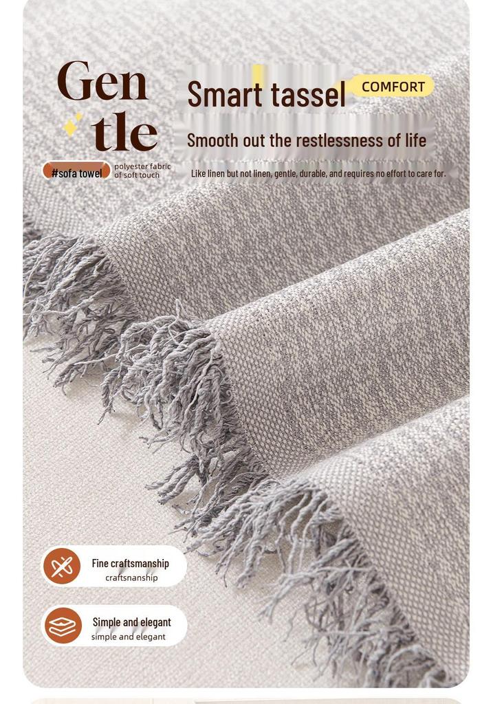 High-Density, Anti-Scratch, Pure Color Sofa Cover Blanket - Thickened, Non-Slip Protection