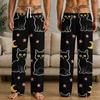 Men's Funny Halloween Print Pajama Pants with Pockets, Quirky Sleep Pants for Home