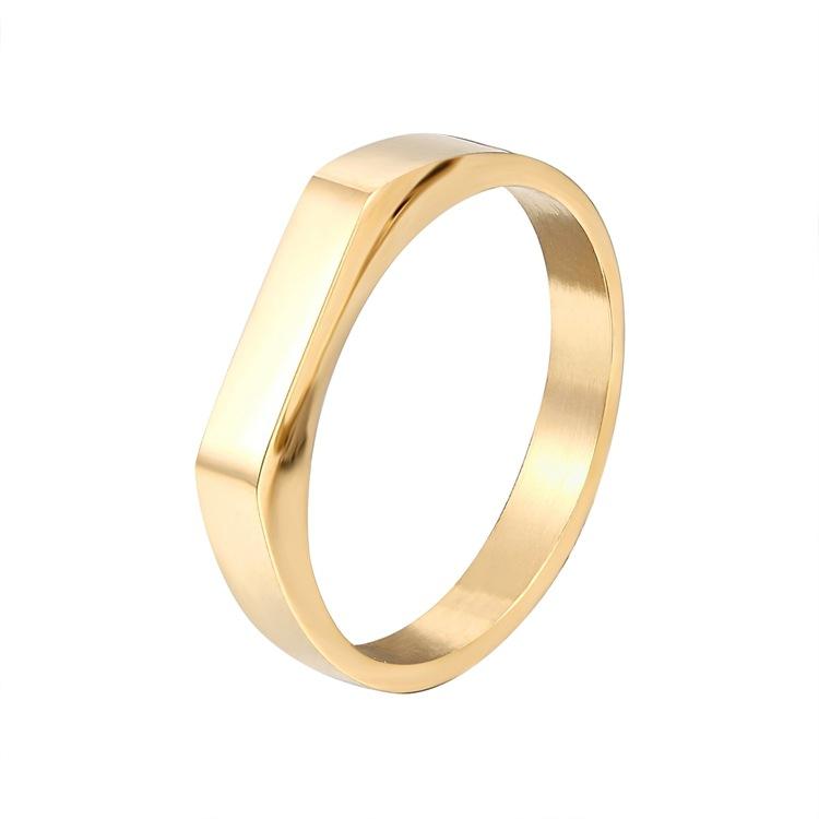 Irregular Titanium Steel Ring Retro Couple Ring Arc Mirror Ring Female Niche Design