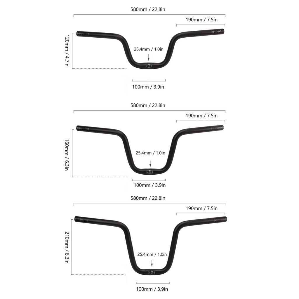 Mountain Bike Riser Handlebar CNC Processing Bike Handlebar 25.4mmx580mm Flexible Easy Cleaning Aluminum Alloy for Riding