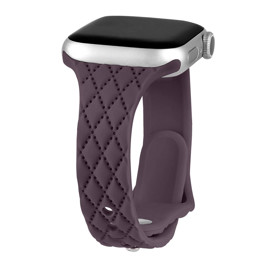 Slim Engraved Silicone Strap for Apple Watch Band 40mm 41mm 45mm 44mm 38mm 49mm Bracelet Iwatch Series 9 8 7 6 5 4 3 SE Ultra 2