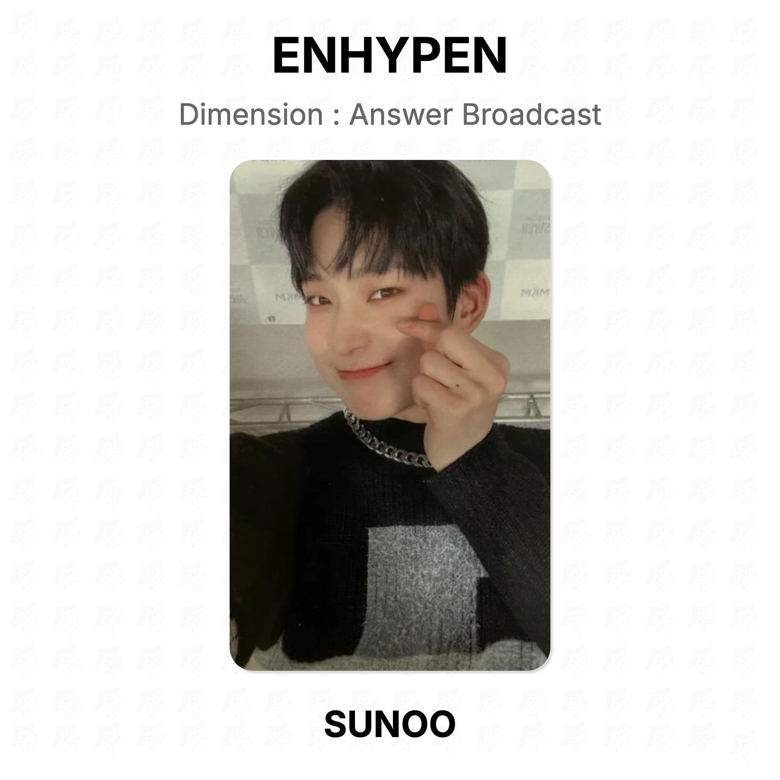 ENHYPEN Dimension : Answer Broadcast Official Photocard SUNOO