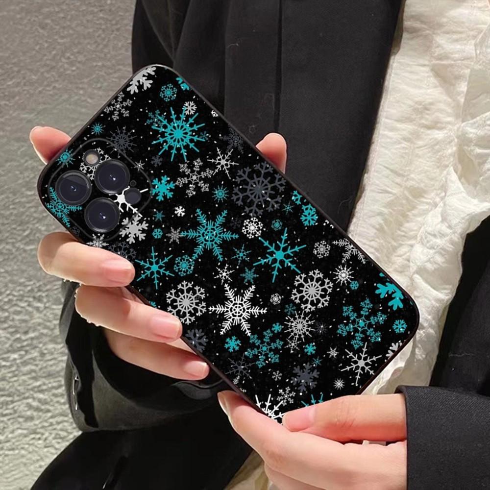 Christmas Snowflakes Phone Case For IPhone 16 15 14 11 12 13 Mini Pro XS Max Cover 6 7 8 Plus X Funda Shell