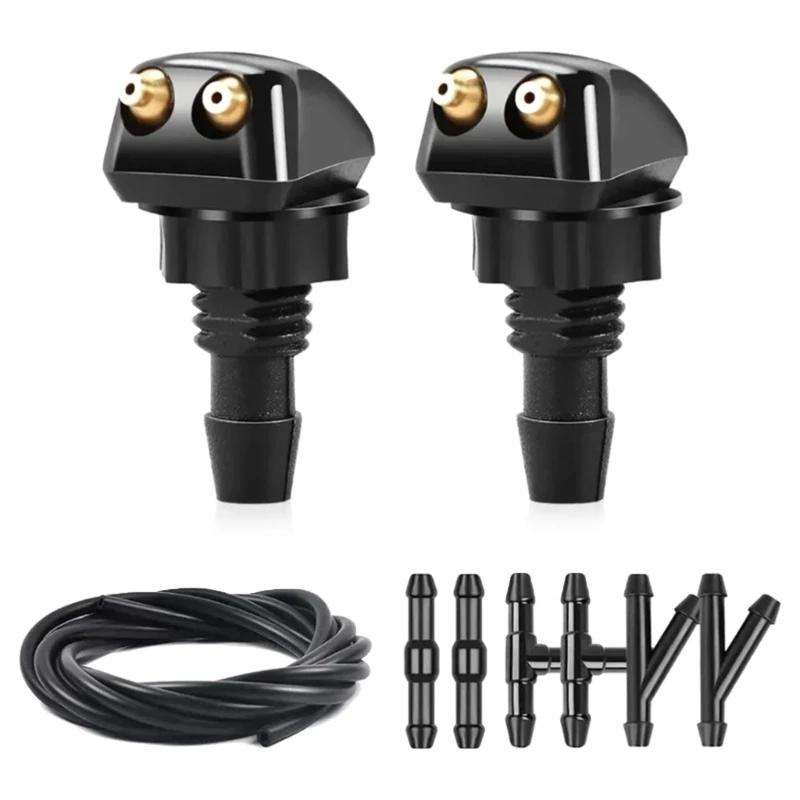 

Universal Windshield Washer Nozzle Kit - Replacement Jets for Most Car Models, Easy to Install