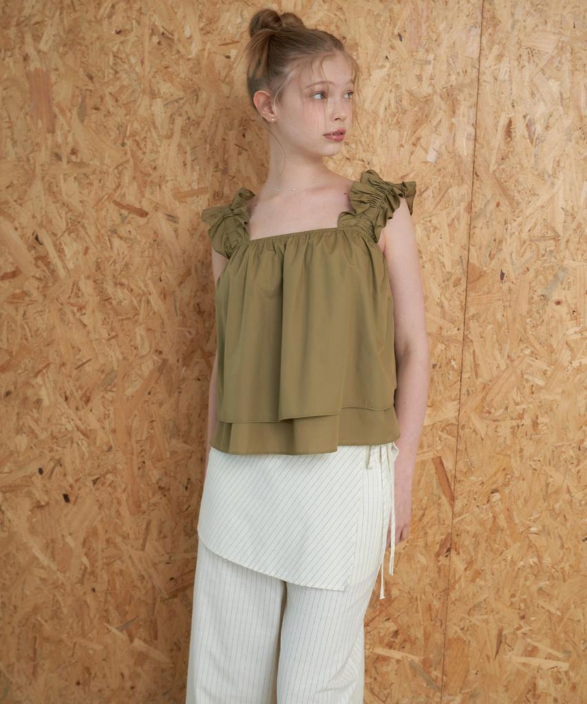Peullobeu Stripe Layered Wrap Pants_Iv