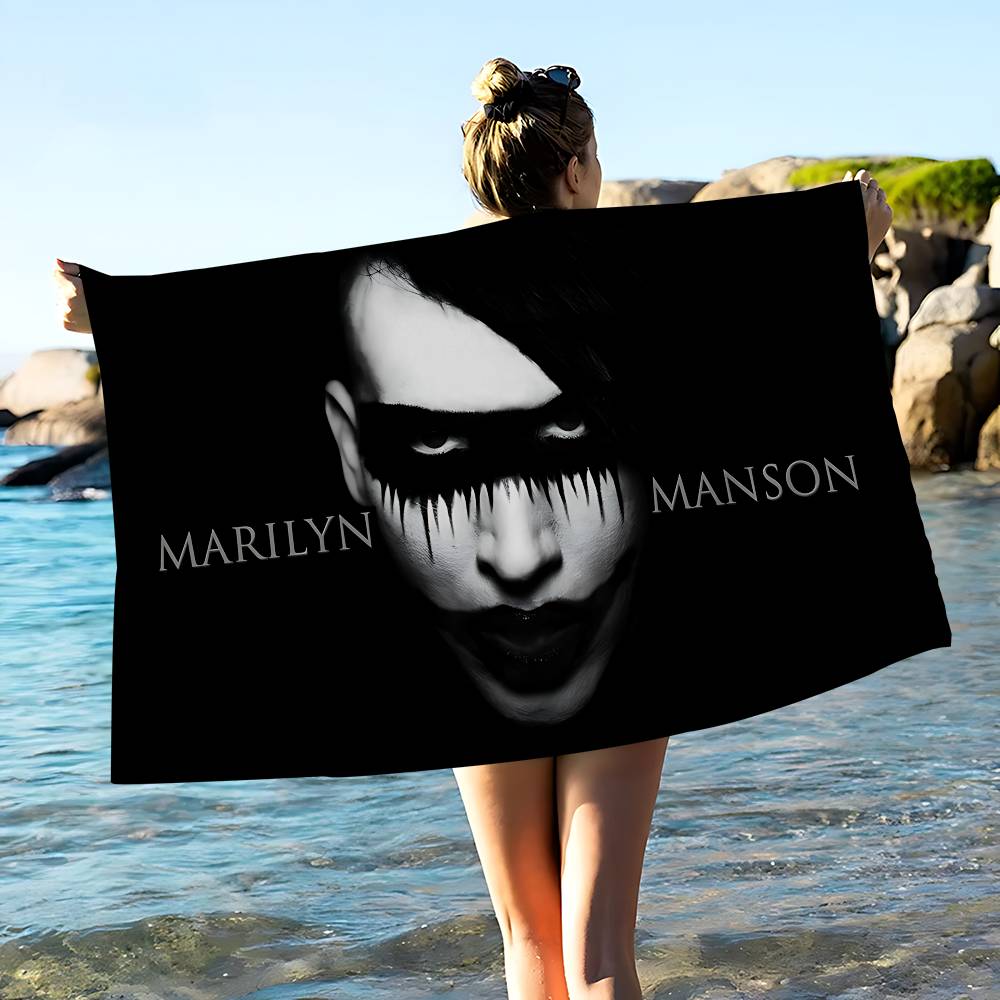Rock Band M-Marilyn M-Manson Big Microfiber Beach Towels Quick Dry Towel Sand Beach Towels Pool Towel for Travel Swim Pool Yoga