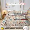 Flower and flower pattern 3D printed bedding set, colorful style down duvet cover set, soft and comfortable home luxury duvet co