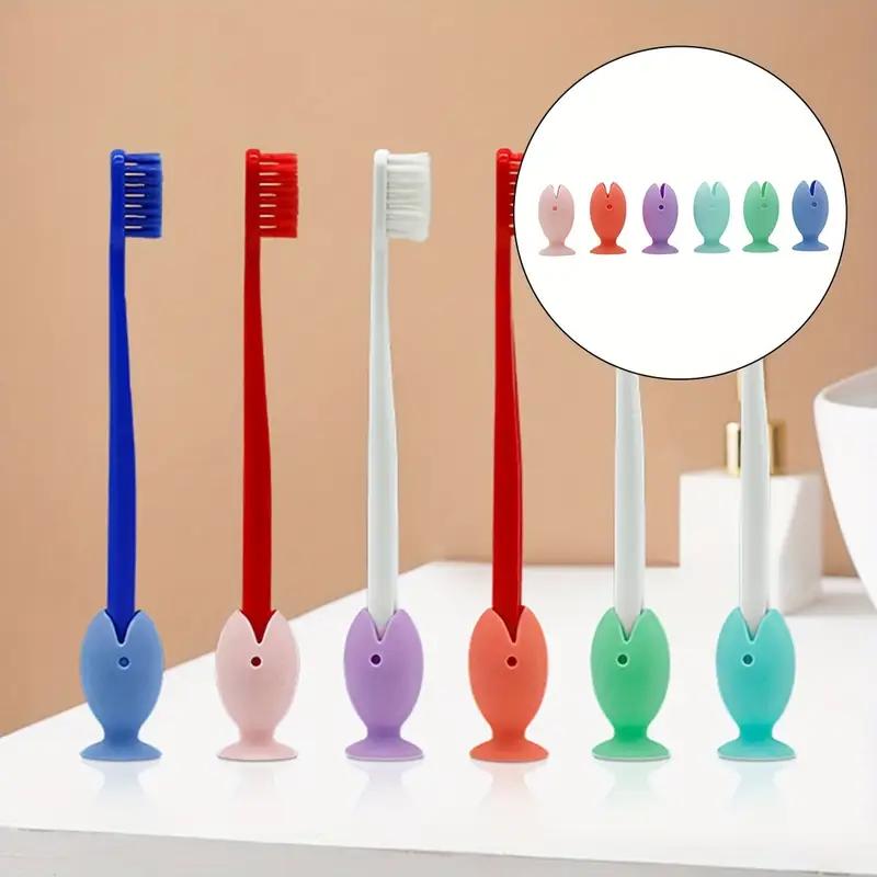 1PCS Punch-free Fish-shaped Toothbrush Holder Suction Cup Travel Wash Set Storage Drain Rack