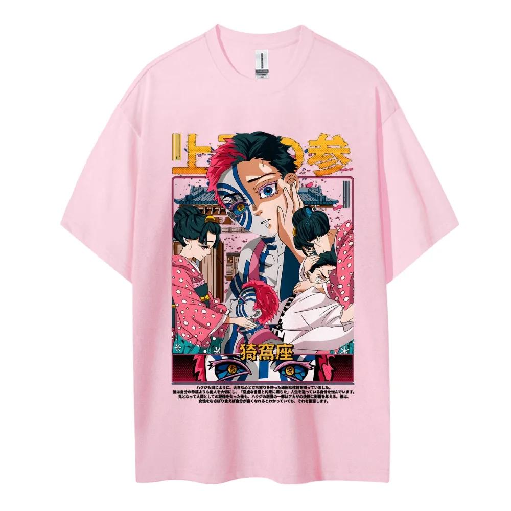 Demon Slayer Print Korte Mouw Casual Zomerkleding Heren Comfortabele Kleding Herenkleding Korte Mouw Halve Mouw Top