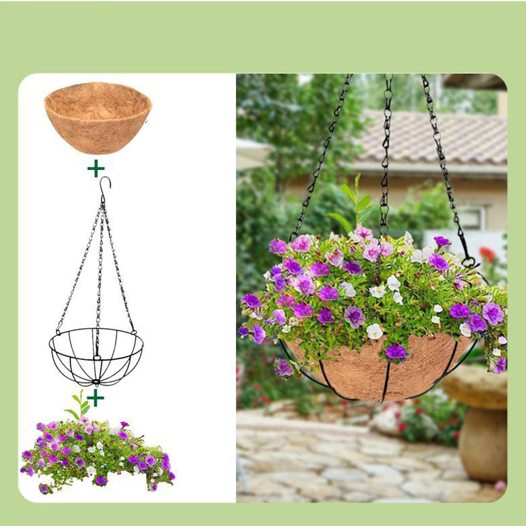 8/10/12/14/16 Inch Round Coconut Palm Pot Liner Hanging Basket Replacement Liner Gardening Planting Cultivating Accessories