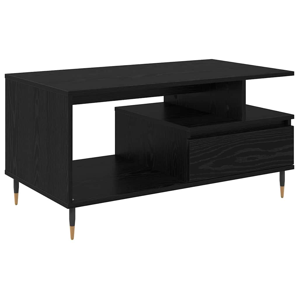 Coffee Table Black Oak Look 90 x 49 x 45 cm Engineered Wood
