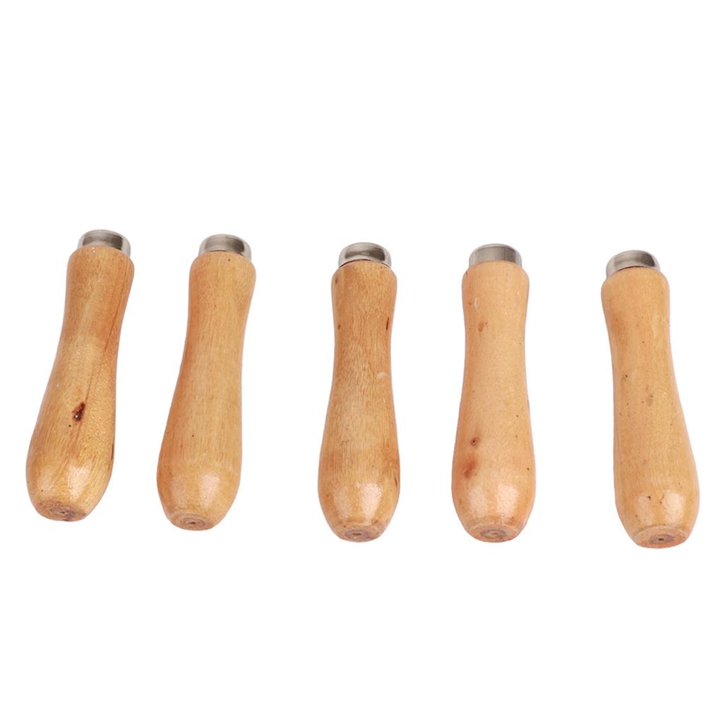 5 ks Pohodlná dřevěná rukojeť pilníku Náhradní příslušenství Příslušenství pro šperky