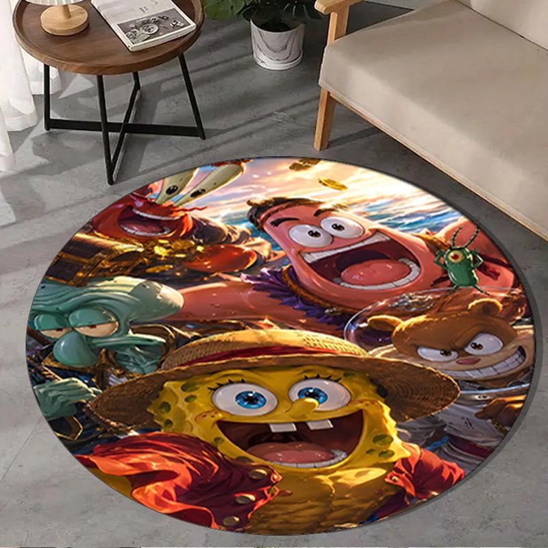1PC Sponge Underwater Adventure Round Rug, Non-slip Chair Mat, Home Decor, Circle Carpet Perfect for Office, Bedroom, Living Room,Christmas gift