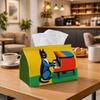 1pc Minimalist Modern Graphic Tissue Box, Cat Piano Character Bold Color Perfect for Outdoor Gatherings, Daily Desktop Use, And Suitable for Bedrooms,