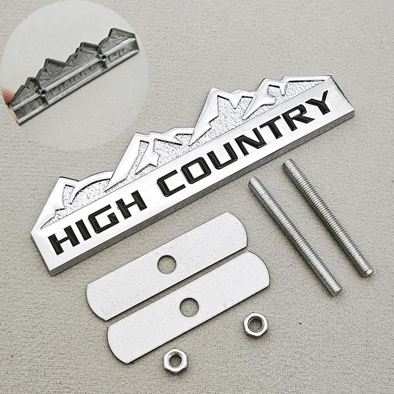 HIGH COUNTRY 3D Zinc Alloy Car Sticker Badge Suitable For Chevrolet Jeep Dodge Ford Modified Snow Mountain Metal Car Logo