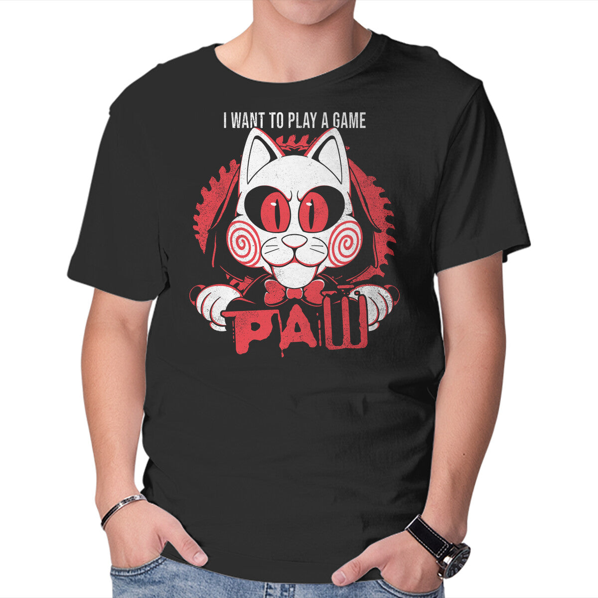 Unisex Crew Neck T-Shirt PAW Graphic Short Sleeve Casual Tee L