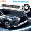 Auto Wiring Wind Power Grille Car Turn Signal Fog Warning Light White Blue Colorful Fan Rotation Daytime Running Lamp Decoration