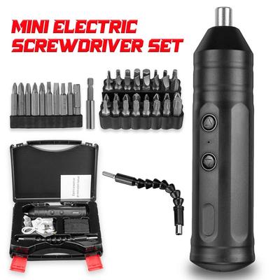 1/10/45pcs Mini Electric Screwdriver Battery Smart Cordless Automatic Screwdriver Multi-function Bits Portable Power Tools Set with Bits Black
