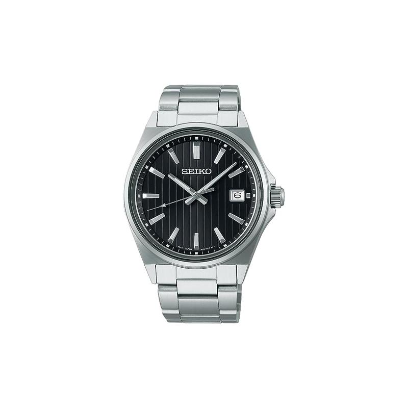 SEIKO Selection Series 100 Meter Waterproof Quartz Steel Strap Men s Watch Black Dial SBTH005 чёрный